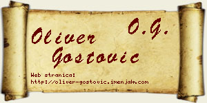 Oliver Gostović vizit kartica
